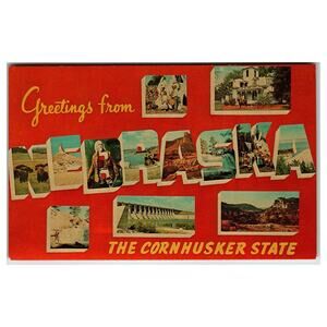 Vintage Greetings from Nebraska Chrome Postcard by Dunlap-Henline